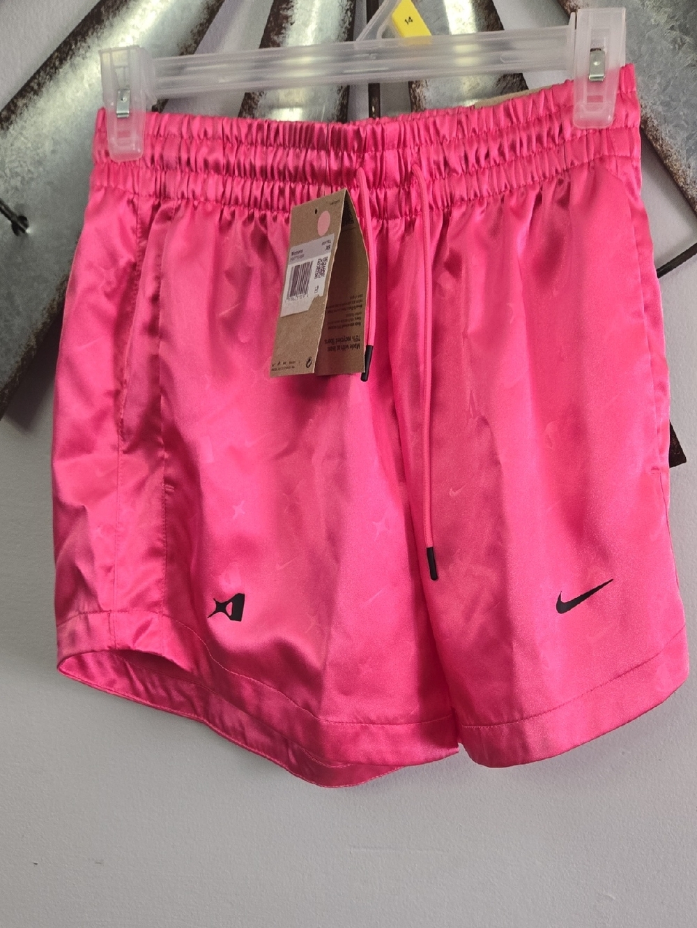 Nike Women's Vibrant Pink Athletic Shorts with Drawstring